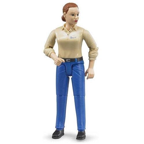 Bruder Bworld Brown Haired Woman in Blue Jeans Action Figurine 10cm 4y+