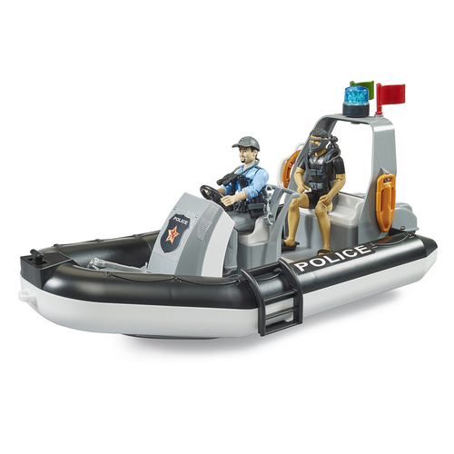 Bruder Police Boat w/Figures, Beacon & Accessories 4y+