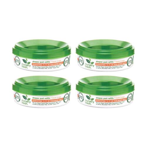 4PK Munchkin Nursery Fresh MPP Diaper Pail/Bin Refill