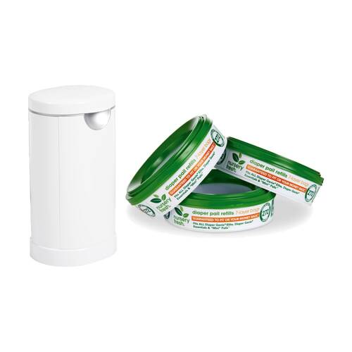 Munchkin 30L Baby Pail Self-Sealing Nappy Bin w/ Starter Refill & 3x 272 bags
