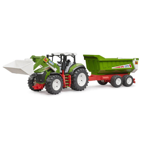 Bruder ABS Tractor w/Frontloader/Tipping Trailer Farm Vehicle 79.5cm Toy 2+