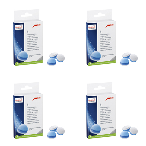 4x 6pc Jura 3-Phase Coffee Machine Cleaning/Flushing Tablets