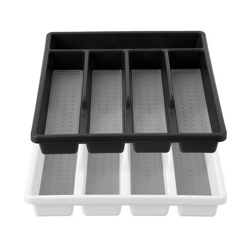 2x Boxsweden Grip 5-Section 32.5x4.5cm Cutlery Tray - Assorted