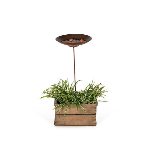  Metal Stake Bird Bath Garden Decor 40x90cm - Rust