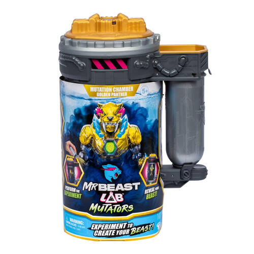 Mr Beast Lab Mutators W2 Mutation Chamber Gold Panther 5.5'' Action Figure