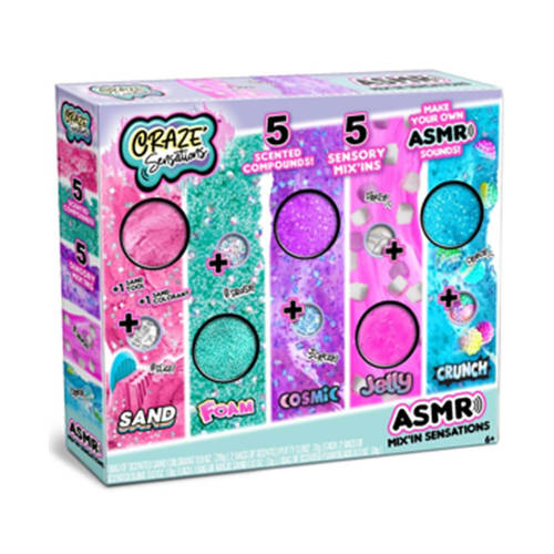 5pc Crazy Sensations ASMR Slime Mix & Match Kids 6y+