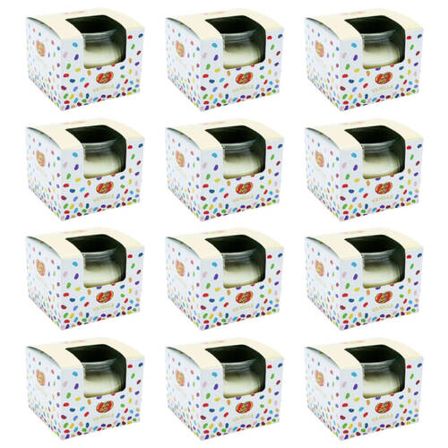 12PK Jelly Belly French Vanilla Scented Candle Pot Home Room Fragrance 85g White