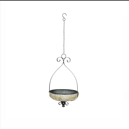 Garden 70x45cm Hanging Zinc Pot/Bird Feeder Outdoor Decor - Moss