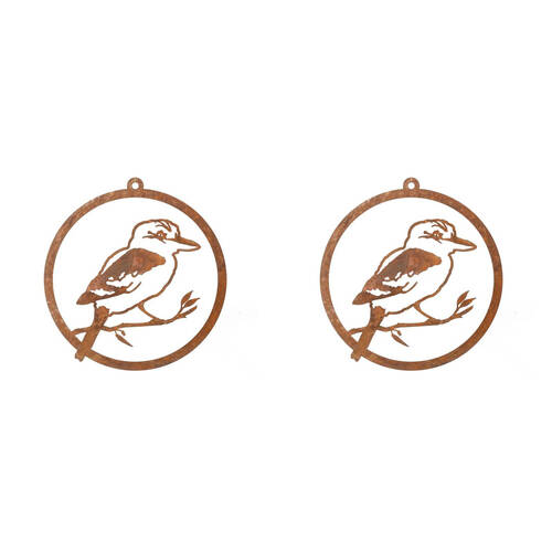 2PK A.FRESCO Metal Single Ring Kookaburra 30x1.5mm - Rust