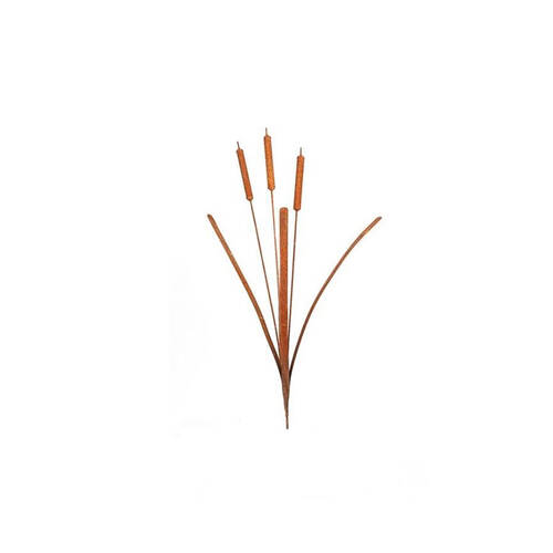 A.FRESCO Metal Stake Bulrush Short Garden Ornament Decor 6x95cm - Rust