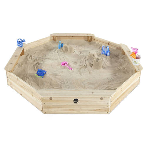 Plum Play Kids/Children Outdoor Giant Octagonal Wooden Sand Pit 18M+