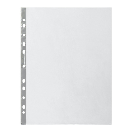 100pc Marbig Medium Weight A4 Ring Binder Sheet Protectors - Silver