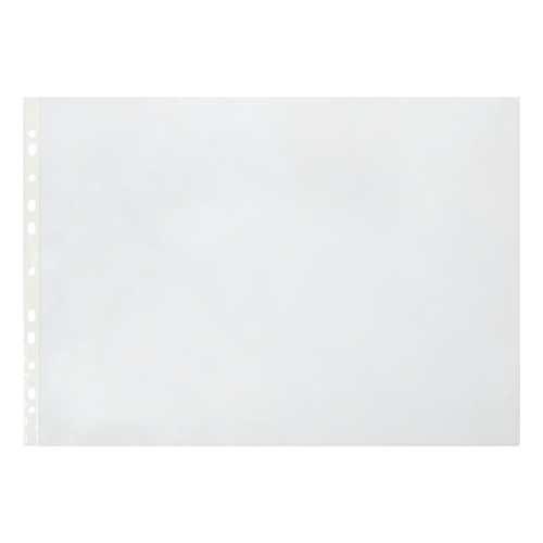 100pc Marbig Deluxe A3 Ring Binder Sheet Protectors Landscape - Clear