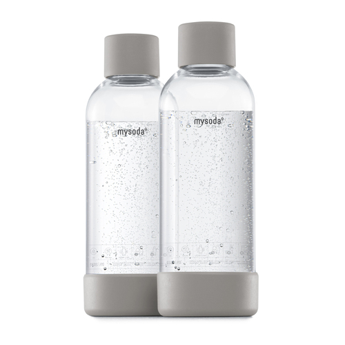 2pc MySoda Water Bottle 0.5L For MySoda Makers Gray