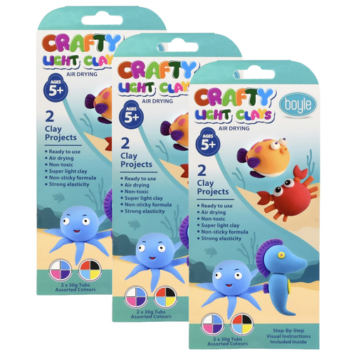 3PK Boyle Crafty Light Clays DIY Projects Under The Sea 60g 5+