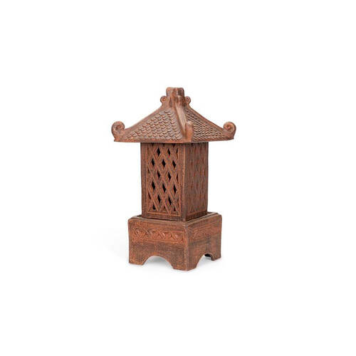 A.FRESCO Terracotta Lantern Balinese Large 31x63cm - Brown