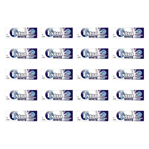 20PK Extra Professional White Sugarfree Chewing Gum w/ Peppermint Flavour 14g