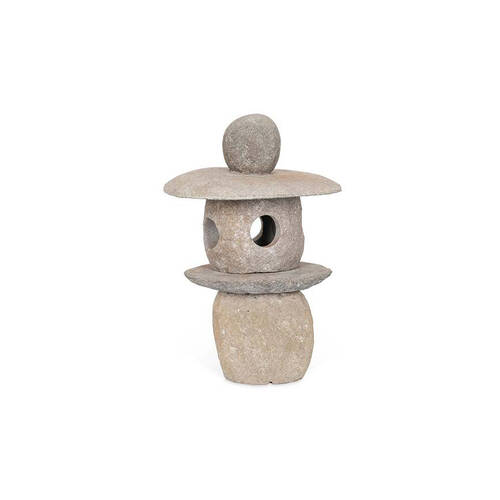 A.FRESCO Balinese Stone Lantern Garden Decor 37x37cm - Grey
