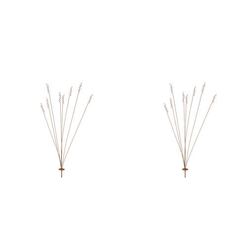 2PK A.FRESCO Iron Stake 8 Head Grass Spray 115cm - Rust