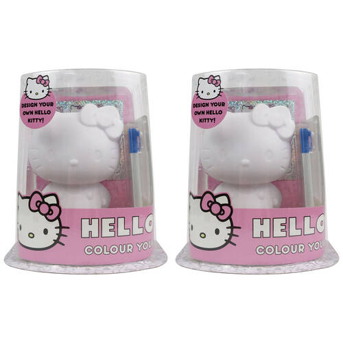 2PK Hello Kitty Colour Your Own Figure Set 19x16.5cm Kids 3y+
