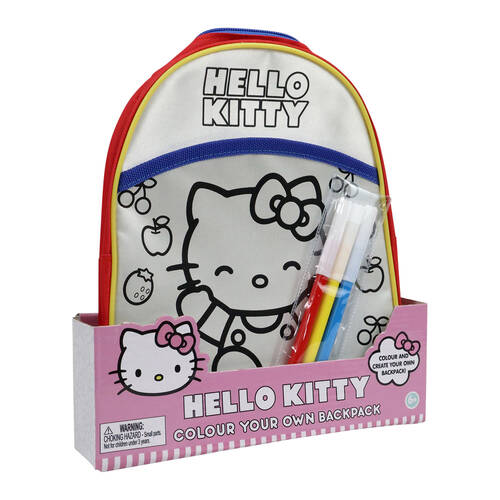 Sanrio Hello Kitty Colour Your Own Backpack w/ Markers 21x26cm 6y+