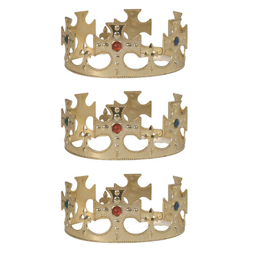 3PK Rubies Crown Head Accessory Silver  - Adult One Size