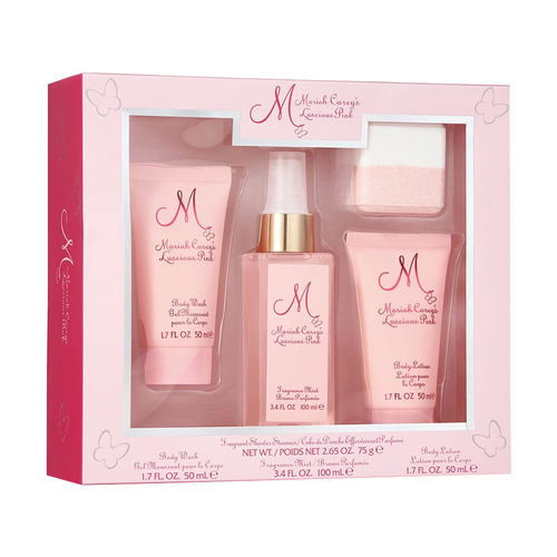 4pc Mariah Carey Luscious Pink 100ml Frgrance Mist & Body Set