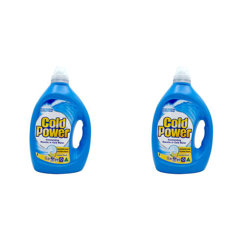 2PK Cold Power 2L Laundry Liquid Front & Top Loader Advanced Clean Lemon Fresh