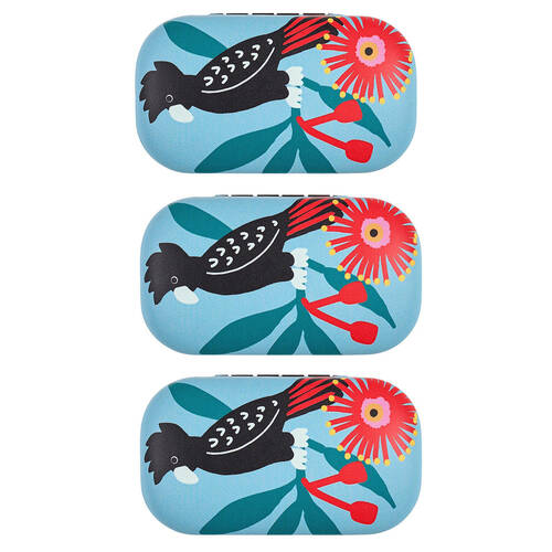 3PK Annabel Trends Safe Keeper Storage Case Organiser 8x5cm Black Cockatoo