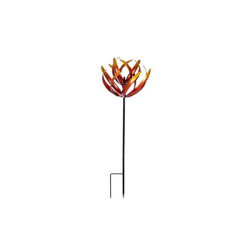 Metal Wind Spinner Lotus Flame Home Decor 67x210cm - Red