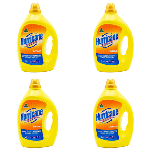 4PK Hurricane Liquid Laundry Detergent Stain Remover Lemon 2L