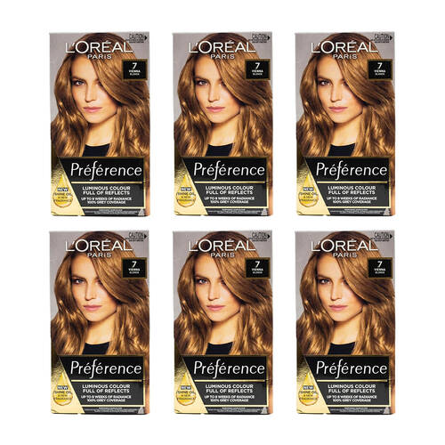 6PK Loreal Superior Preference Permanent Hair Colour 7 Vienna Dark Blonde