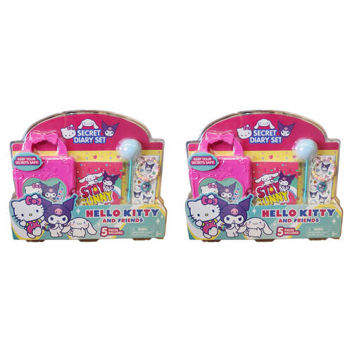 2PK Hello Kitty & Friends Secret Diary Journal Stationery Set Kids 6y+