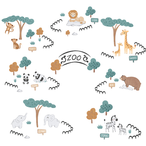 Lolli Living Removable Wall Decals Day At The Zoo