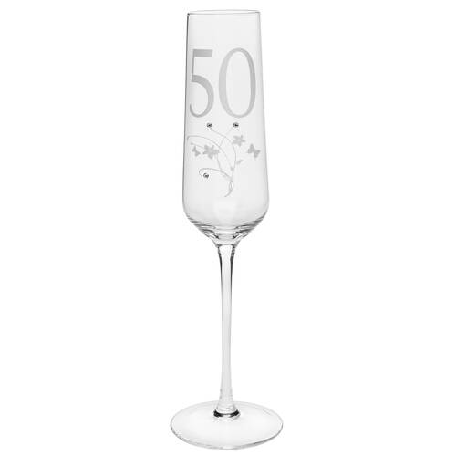Gibson Gifts 50 Birthday Crystal Champagne Glass - Clear