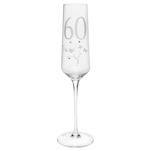 Gibson Gifts 60 Birthday Crystal Champagne Glass - Clear