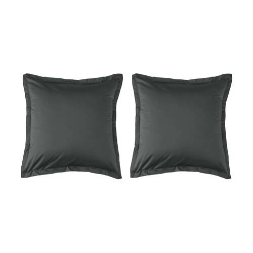 2PK Grosvenor House 500TC Egyptian Cotton Tailored European Pillowcase Charcoal