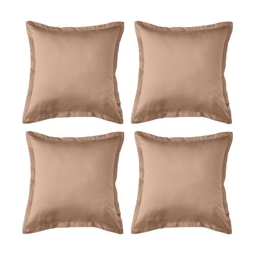 4PK Grosvenor House 500TC Egyptian Cotton Tailored European Pillowcase Clay