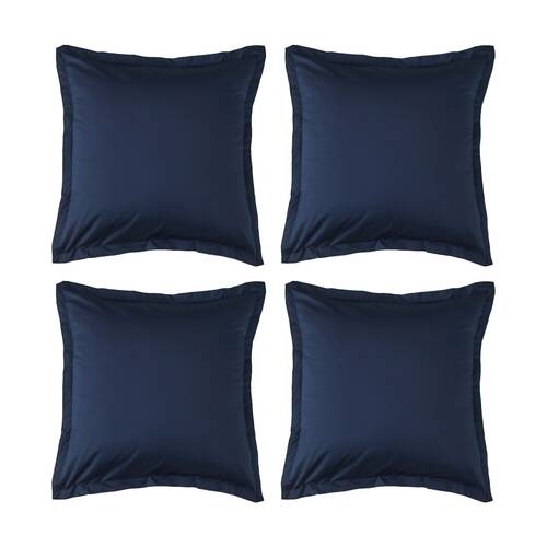 4PK Grosvenor House 500TC Egyptian Cotton Tailored European Pillowcase Navy Blue