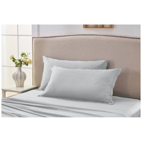 2PK Grosvenor House 500TC Egyptian Cotton King Tailored Pillowcase Silver