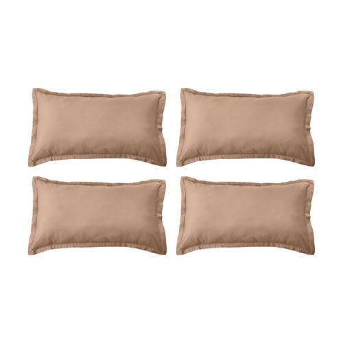 4PK Grosvenor House 500TC Egyptian Cotton King Tailored Pillowcase Clay
