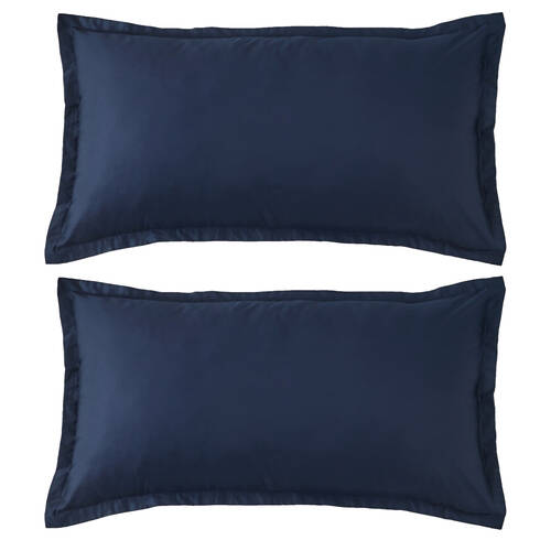 2PK Grosvenor House 500TC Egyptian Cotton King Tailored Pillowcase Navy Blue