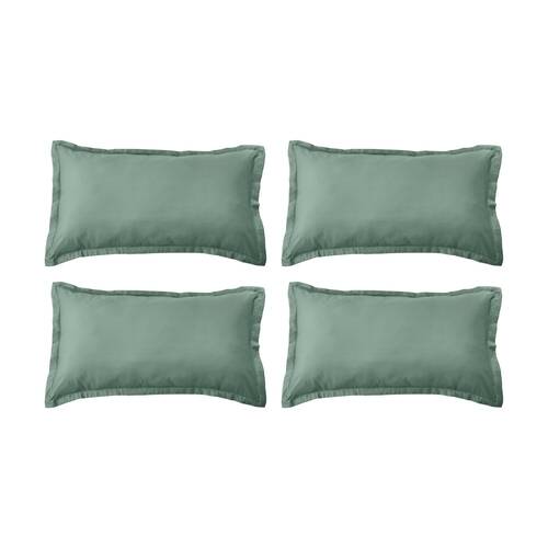 4PK Grosvenor House 500TC Egyptian Cotton King Tailored Pillowcase Slate Green
