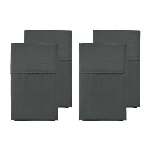 2x 2pc Grosvenor House 500TC Egyptian Cotton Standard Pillowcases Charcoal