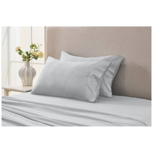 2pc Grosvenor House 500TC Egyptian Cotton Standard Pillowcases Silver