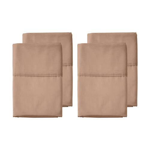 2x 2pc Grosvenor House 500TC Egyptian Cotton Standard Pillowcases Clay