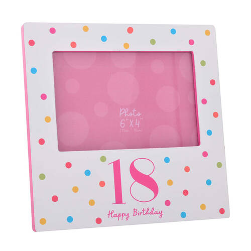 Gibson Gifts Birthday Party 18 Photo Frame 6x4'' Decor - Pink