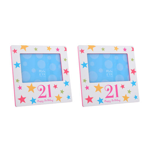 2PK Gibson Gifts Birthday Party 21 Photo Frame 6x4'' Decor - Blue