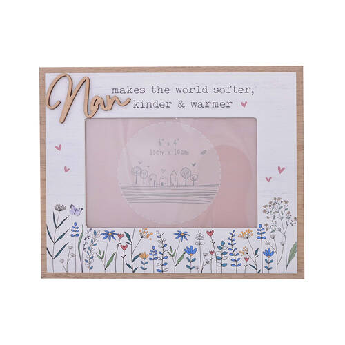 Gibson Gifts Wild Meadow Nan Photo Frame 6x4 Picture Frame Holder