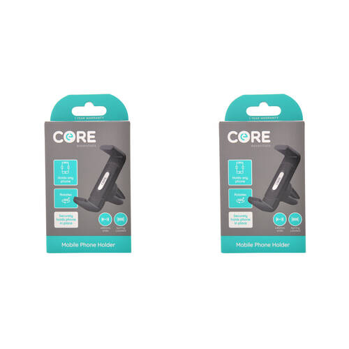 2PK Core Essentials Car Vent Mobile Phone Holder Universal - Black